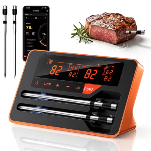 Wireless Bluetooth Meat Thermometer for BBQ Grill & Smoker - Digital Dual Sensors