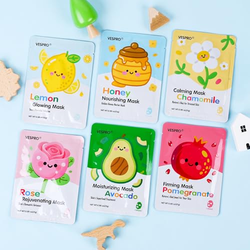 12 Pack Hydrating Face Masks for Women - Moisturizing Skin Care Set