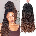 14 Inch Faux Locs Crochet Hair - Soft Goddess Locs for Black Women, 6 Packs, Variation of 1B/4/30