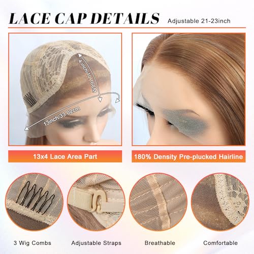 26-Inch Synthetic Lace Front Wig for Women - Ash Brown Blonde Highlights - Variation: Ash Brown Bleach Blonde Highlighted
