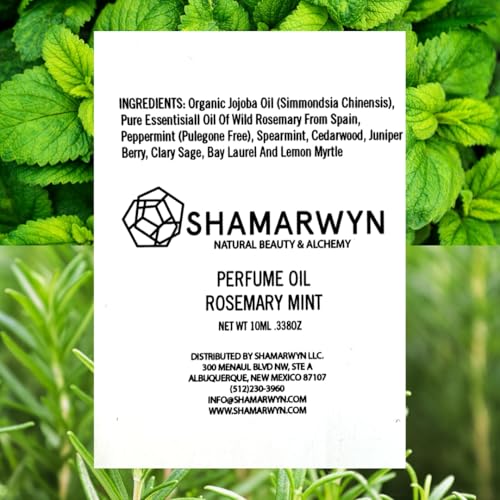 Rosemary Mint Perfume Oil - Botanical Roll-On, 10 mL, Natural Fragrance