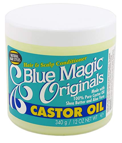 Blue Magic Organics Castor Oil 12oz Jar - Natural Hair & Skin Treatment (3 Pack)