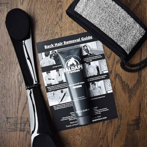 Body & Back Hair Removal Kit with Depilatory Cream, Extendable Applicator & Loofah