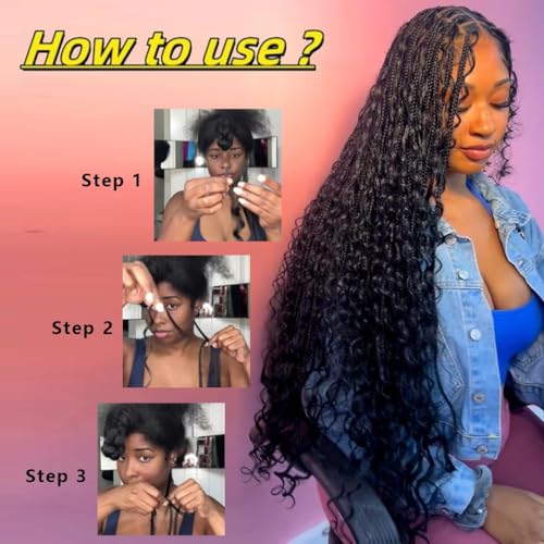 Natural Color 18 Inch Deep Wave Curly Human Hair Extensions Boho Braiding Bundles - Tosiboy