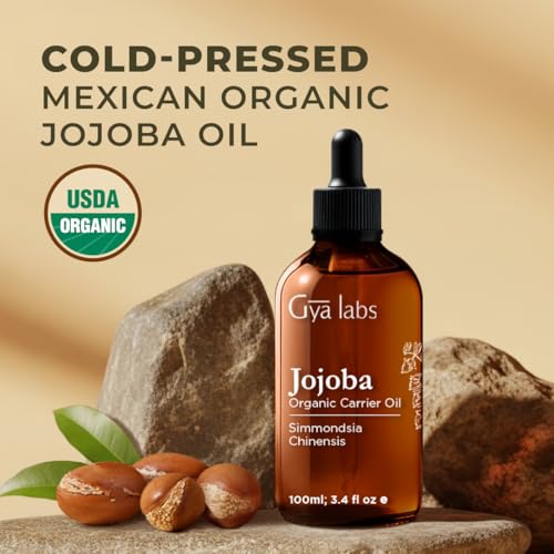 Organic Myrrh Oil for Skin (0.34 fl oz) & Jojoba Oil for Hair (3.4 fl oz) Set - Aromatherapy Grade Essential Oils Set - Gya Labs