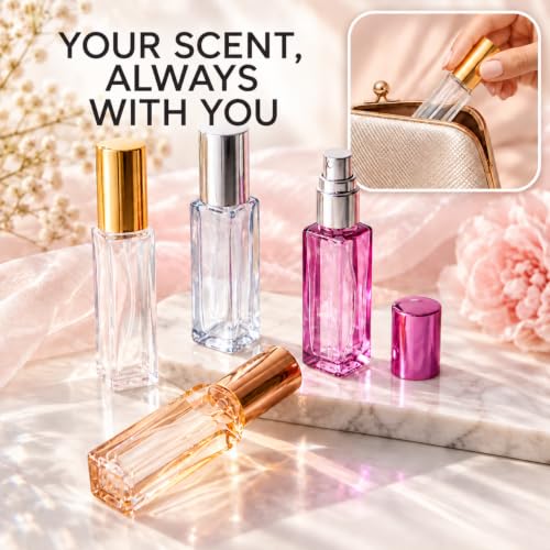 20 Pcs 10ml Refillable Travel Perfume Bottles Set with Funnels & Droppers