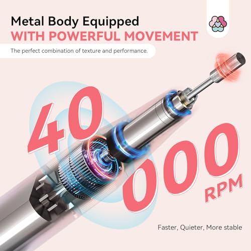 SAVILAND Electric Nail Drill Professional: 40000RPM Nail Filer Electric Manicure Pedicure13 Nail Drill Bits for Acrylic Nails False Nails Gel Nails Dip Nail