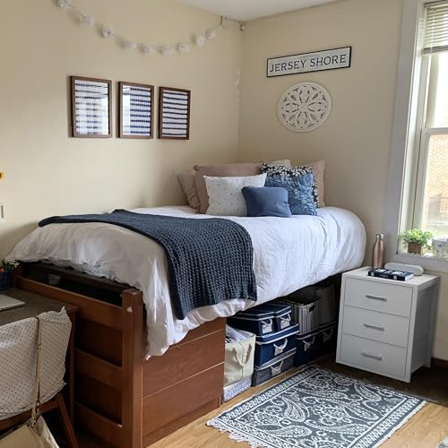 BOLUO White Fabric 3-Drawer Closet Organizer Set, 11.4 x 15.4 x 23 inches – Pack of 2