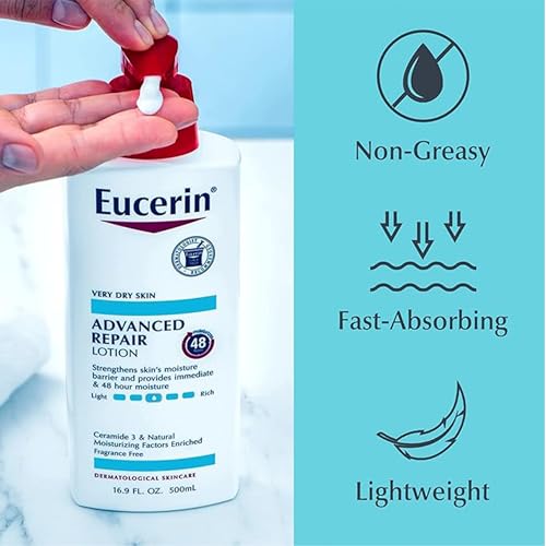 Eucerin Advanced Repair & Eczema Relief Skin Care Bundle - Fragrance-Free, Paraben-Free, Family Use