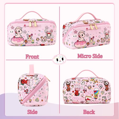Pink Unicorno PU Leather Travel Makeup Pouch for Women - Tokidoki
