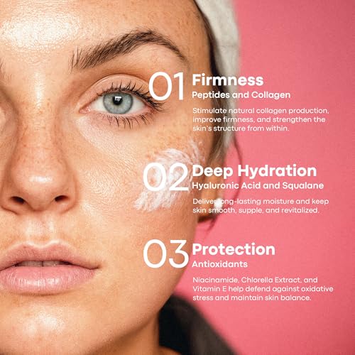 Radiant Boost Facial Cream ? Anti-Aging Face Moisturizer with Peptides, Collagen, Niacinamide & Vitamin E, Boosts Collagen Production, 1.8 fl oz Airless Pump
