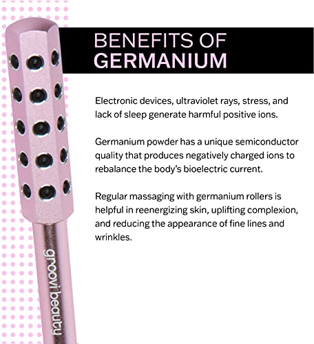 Facial Massage Roller with Germanium Stones for Lymphatic Drainage & Anti-Aging