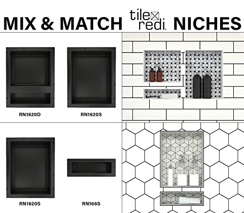 Recessed Shower Niche with Shelf - 20 x 16 Inches - Black - Variation of THIS listing