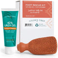Callus Remover Gel & Foot Scrubber Kit - 42% Urea Exfoliating Pedicure Tools - Cracked Heel Care Variation of 42% Urea Gel + Foot Scrubber