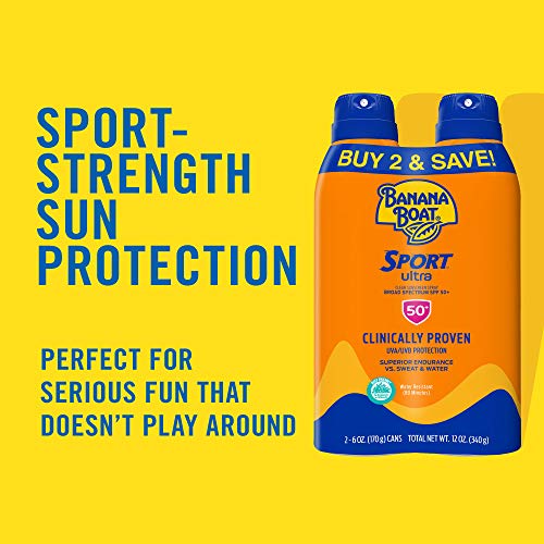 Banana Boat Kids MAX Protect Sunscreen Spray SPF 100 6oz & Sport Ultra Sunscreen Spray Twin Pack SPF 50 6oz each