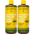 African Black Soap with Eucalyptus & Tea Tree - 2 Pack, 32 Oz Each, Versatile Skin & Hair Care