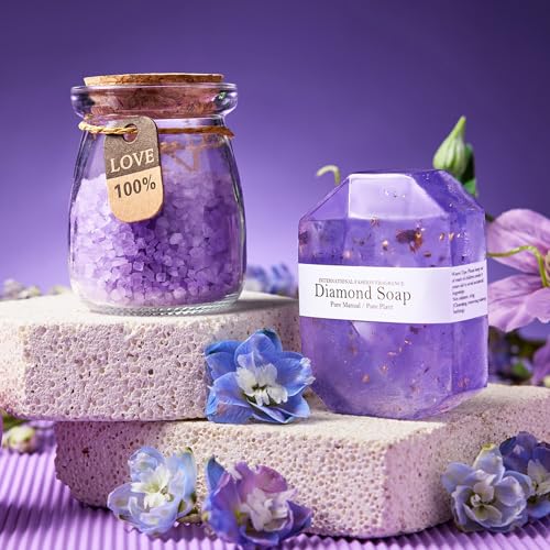 Gifts for Women, Mom, Wife, Girlfriend, Sister, Friends, Her - Unique Birthday, Christmas, Valentine's Day, Mothers Day Gifts - Initial Lavender Spa Gift Basket Set (K)