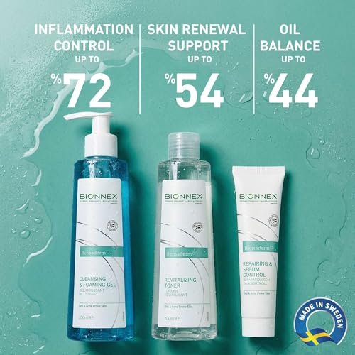 Acne Treatment Kit with Foaming Cleanser, Toner & Sebum Control Cream - 2 Month Supply