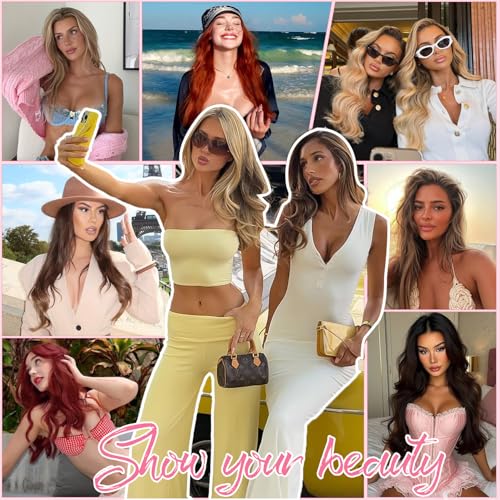 Clip in Hair Extensions 16 Inch Auburn Ginger Human Hair Body Wave 8pcs