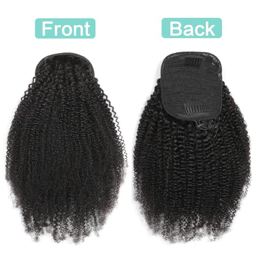 Afro Kinky Curly Ponytail Extension 22 Inch Natural Black - Variation 1B-Afro KC