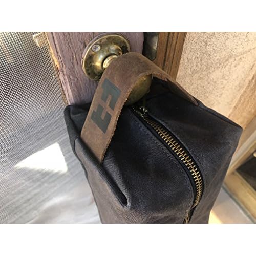 FAT FELT the DOPP KIT | Waxed Cotton Canvas shave and toiletries bag with leather handle