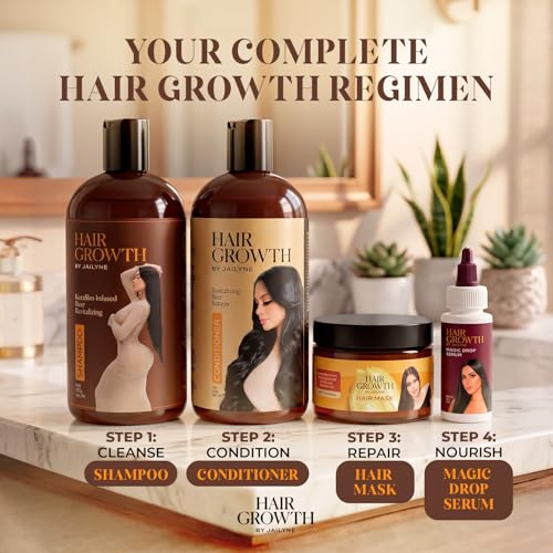Keratin Shampoo for Women 16 oz - Sulfate Free, 2 Bottles by Hair Growth by Jailyne Ojeda