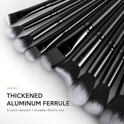 KUORYZAL Black Makeup Brushes Set 70Pcs Professional Synthetic Face & Eye Brush Kit - Variation 5243K