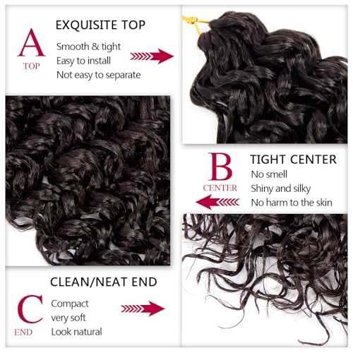 18 Inch Bohemian Crochet Hair - 7 Pack Water Wave Synthetic Hair - 4#