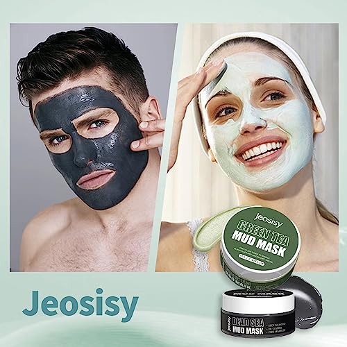 Face Clay Mask-Facial Dead Sea Mud Mask,Green Tea Mud Mask,Purifying Pore,Remove Blackheads,Control Oil,Anti Aging,Travel Size Mother's Day Gift Sets for Women and Men-2.8Oz*2