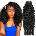 TryRich 16 Inch Burmese Curly Water Wave Human Hair Bundles - Spiral Ends, Unprocessed Black