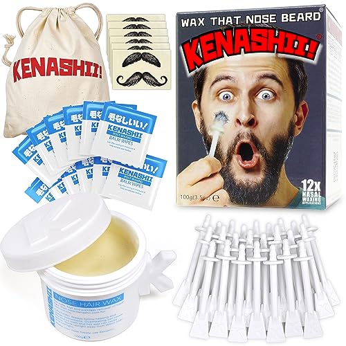 Kenashii Nose & Ear Waxing Kit for Men & Women - Pain-Free, Long-Lasting Hair Removal