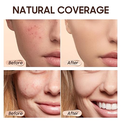 Matte Full Coverage Liquid Foundation - Lightweight & Flawless Oil Control Foundation Makeup, Waterproof and Long-Lasting Skin Foundation Concealer for Dry and Oily Skin, 1 Fl Oz (#104 Buff Beige)