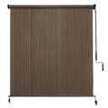 Mocha Patio Shades Roll Up Outdoor Blinds for Porch 7' W x 8' H - UV Blocker