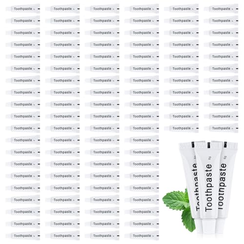 LLHQAMT Bulk Travel Toothpaste 300-Packs, 6g White Mini Tubes for On-the-Go