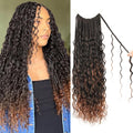 14-Inch Goddess Box Braids Crochet Hair Pack of 8 - 1B/30# Protein Fiber