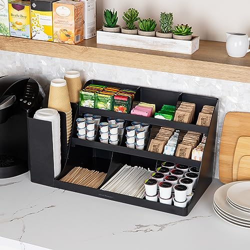Mind Reader Black Large 14-Compartment Coffee & Condiment Organizer