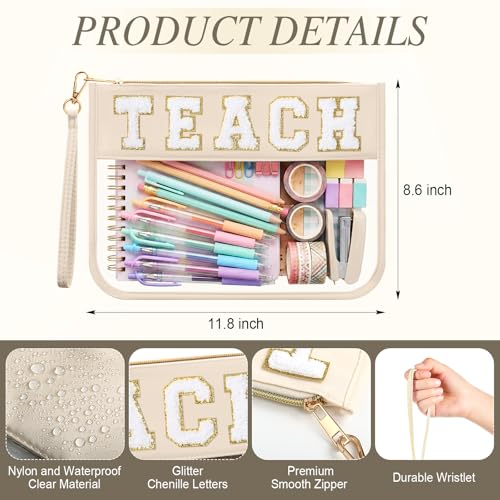 Kacctyen 6 Pcs Clear Makeup Bags with Zipper & Milky White Variant