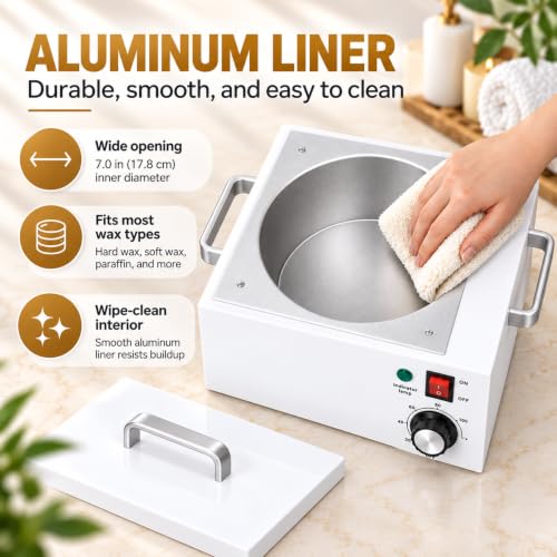 5.5Lbs Professional Wax Warmer for Hair Removal with 0-120°C Temperature Control - Large Salon & Home Wax Pot - Variation of 5.5 Pound