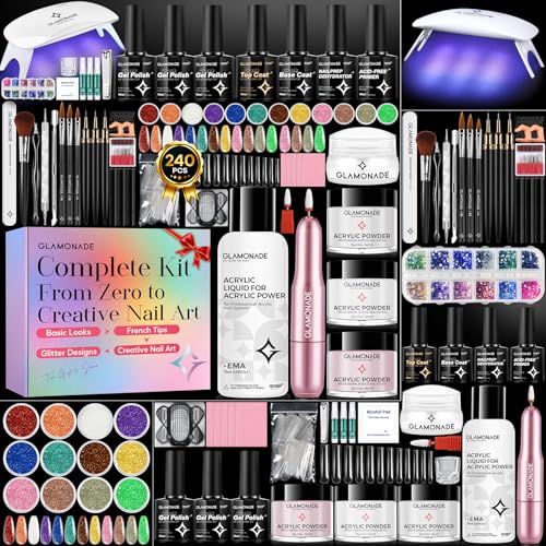 Acrylic Nail Kit for Beginners 600Pcs - Home Practice DIY Gel Polish Tips