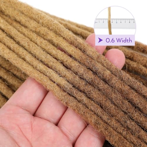 8-Inch Human Hair Dreadlock Extensions T27/613# - 0.6CM Width, 30 Strands, Full Head