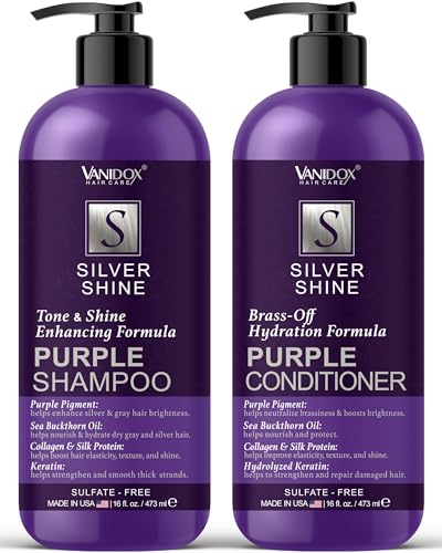 Silver Shine Set - Sulfate-Free Purple Shampoo & Conditioner for Grey & Silver Hair