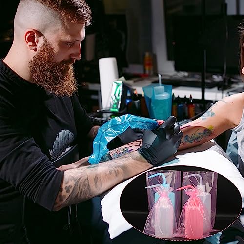 Pink Tattoo Wash Bottle Bags - Disposable Squeeze Bottle Sleeves, 500PCS MOSROAD