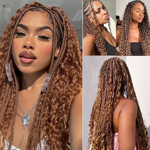 #30 Light Brown Deep Curly Human Hair Braiding Bundles 2x100g 26in Non-Weft Freiuoke BA 30 Brown D