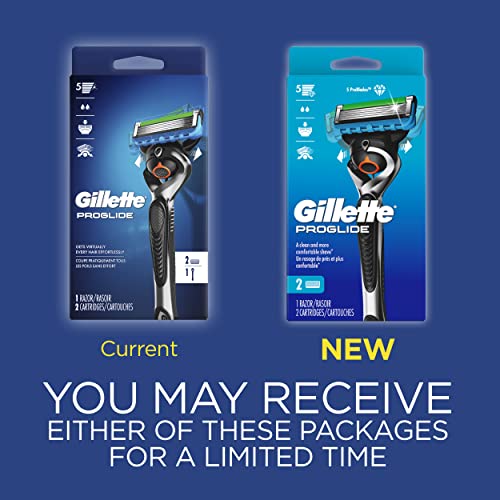 Gillette ProGlide Razor for Men, Handle + 2 Blade Refills (Pack of 2)