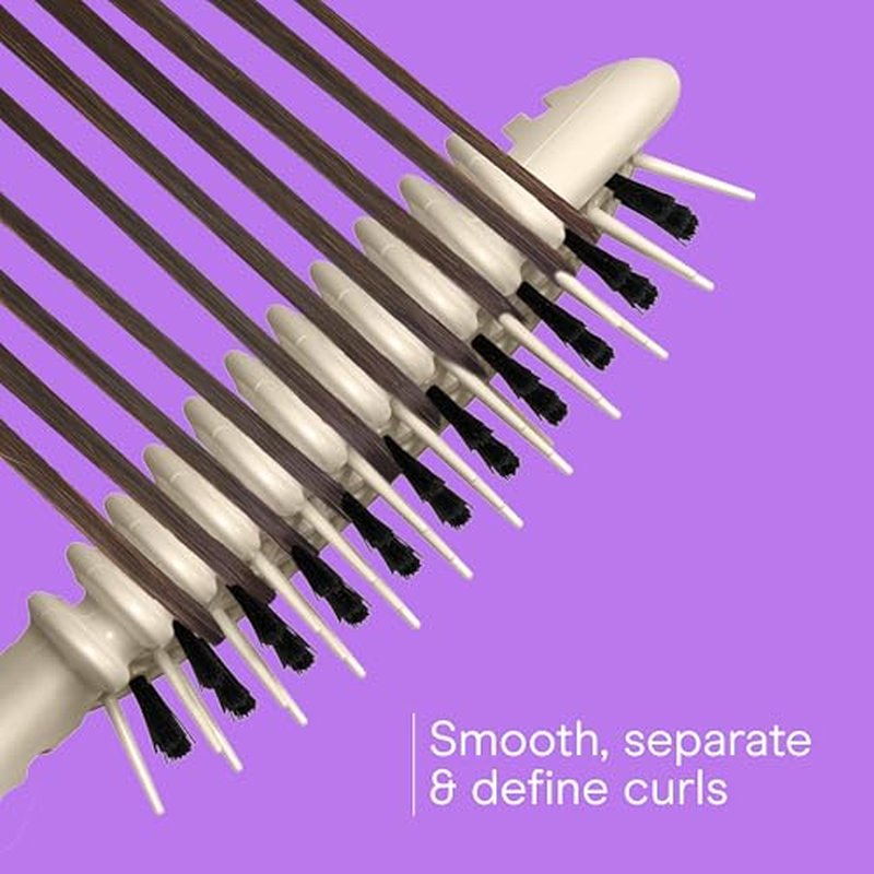 Conair Curl Define Pro Hair Brush for Curly Hair, Dual-Vent Design with Continuous Grooves, Mixed Bristles for Frizz-Free Detangling, Smoothing, and Curl Definition