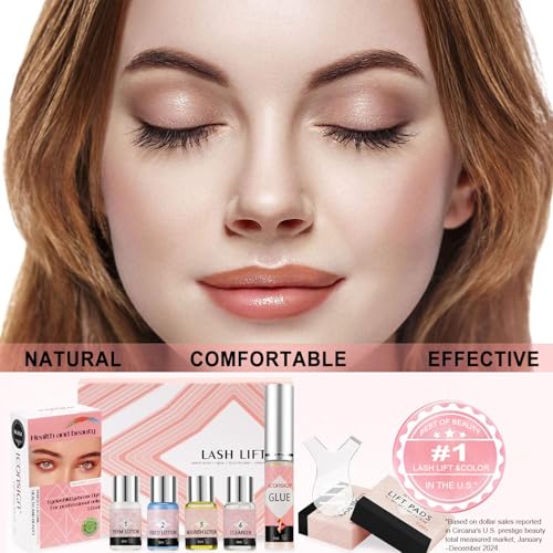 Lash Lift and Black Kit, Easy At-Home DIY Lash Perm and Eyelash & Brow Color Set 3-in-1 with Upgraded Glue, Quick Lift & Voluminous Color Salon-Grade with Complete Tools for Beginners & Professionals