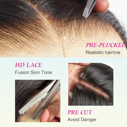 6x4 HD Lace Front Glueless Human Hair Wig Pre Plucked and Pre Cut