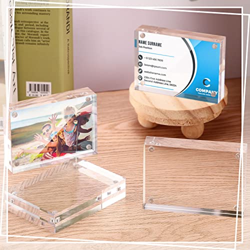 30 Pcs Acrylic Business Card Frames 2.5 x 3.5 Inch Double Sided Magnet Display