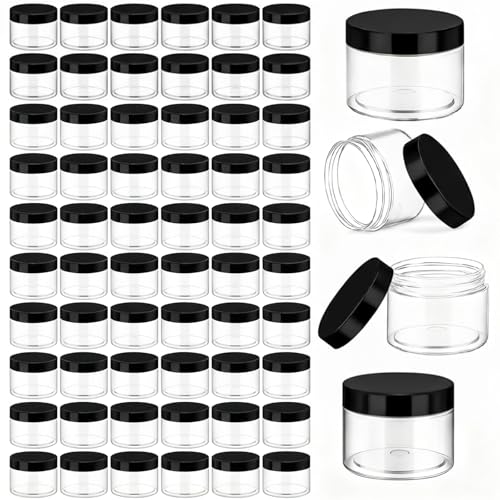 Black 6 oz Plastic Jars with Lids - 60 Pack, Airtight & Leakproof, Perfect for Storage & DIY Crafts - Variation of THIS listing