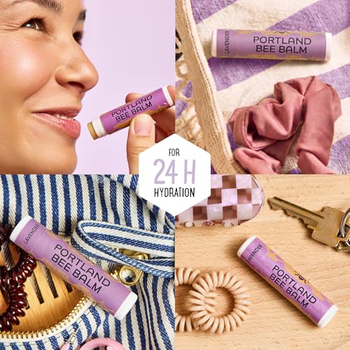 Portland Bee Balm All Natural Lavender Lip Balm 9 Count - Handmade Beeswax